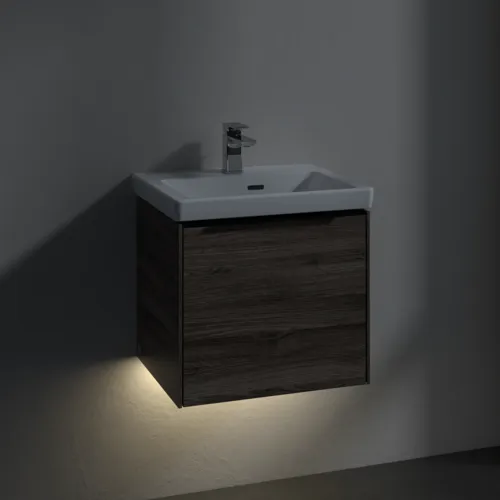 VILLEROY BOCH Subway 3.0 Vanity unit, s osvětlením, 1 zásuvka, 473 x 429 x 408 mm, Stone Oak #C580L1RK, obrázek 5