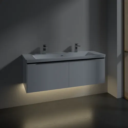 VILLEROY BOCH Subway 3.0 Vanity unit, s osvětlením, 2 výsuvy, 1272 x 429 x 478 mm, Brilliant White #C601L1VE, obrázek 5