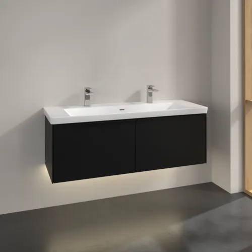 VILLEROY BOCH Subway 3.0 Vanity unit, s osvětlením, 2 výsuvy, 1272 x 429 x 478 mm, Volcano Black #C601L1VL, obrázek 2