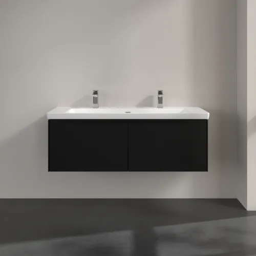 VILLEROY BOCH Subway 3.0 Vanity unit, s osvětlením, 2 výsuvy, 1272 x 429 x 478 mm, Volcano Black #C601L1VL, obrázek 3