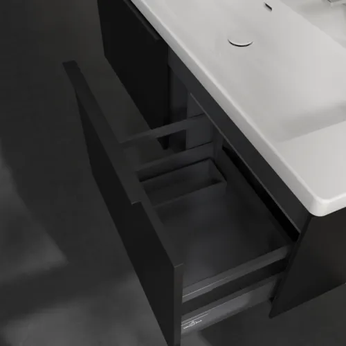 VILLEROY BOCH Subway 3.0 Vanity unit, s osvětlením, 2 výsuvy, 1272 x 429 x 478 mm, Volcano Black #C601L1VL, obrázek 7