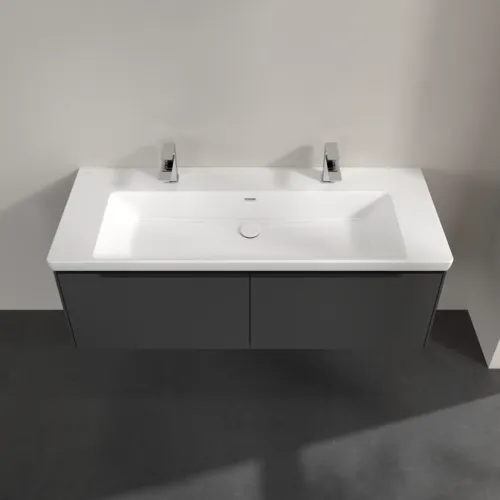 VILLEROY BOCH Subway 3.0 Vanity unit, s osvětlením, 2 výsuvy, 1272 x 429 x 478 mm, grafitová barva #C601L1VR, obrázek 4
