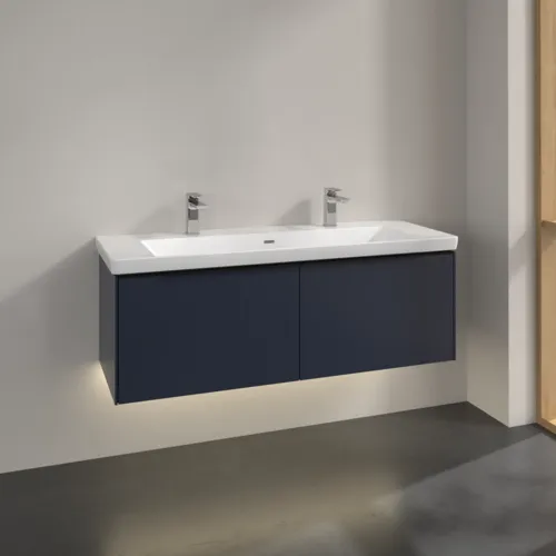 VILLEROY BOCH Subway 3.0 Vanity unit, s osvětlením, 2 výsuvy, 1272 x 429 x 478 mm, Marine Blue #C601L1VQ, obrázek 2