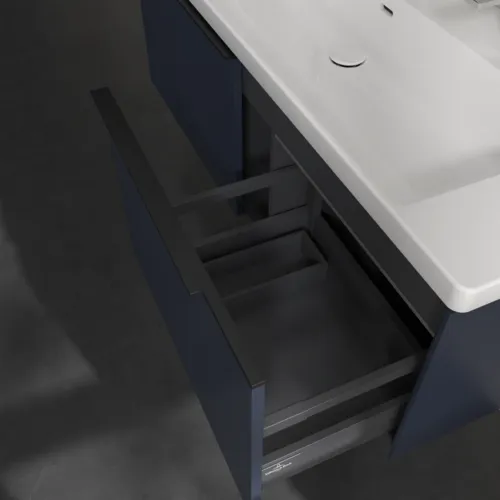 VILLEROY BOCH Subway 3.0 Vanity unit, s osvětlením, 2 výsuvy, 1272 x 429 x 478 mm, Marine Blue #C601L1VQ, obrázek 7