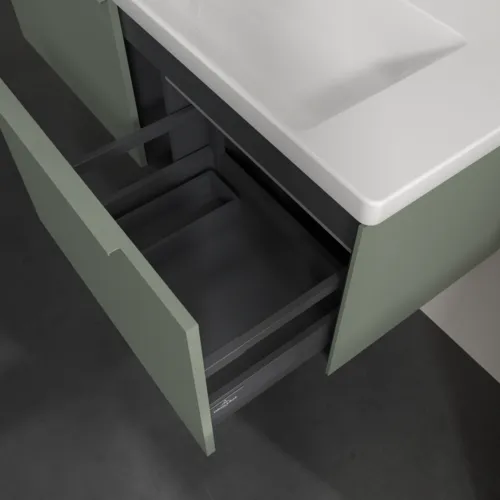 VILLEROY BOCH Subway 3.0 Vanity unit, s osvětlením, 2 výsuvy, 1272 x 429 x 478 mm, Soft Green #C601L2AF, obrázek 8
