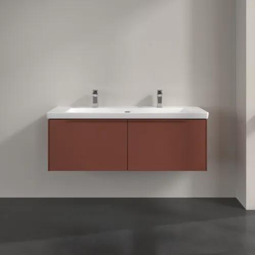 VILLEROY BOCH Subway 3.0 Vanity unit, s osvětlením, 2 výsuvy, 1272 x 429 x 478 mm, vínově červená #C601L2AH, obrázek 3