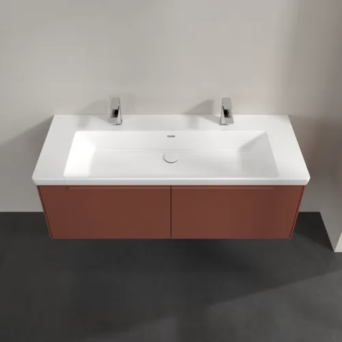 VILLEROY BOCH Subway 3.0 Vanity unit, s osvětlením, 2 výsuvy, 1272 x 429 x 478 mm, vínově červená #C601L2AH, obrázek 4