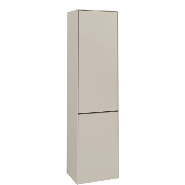 VILLEROY BOCH Spížní skříň Subway 3.0, 1 dveře, 1 klapka na prádlo, 450 x 1710 x 362 mm, Cashmere Grey / Cashmere Grey #C59302VN