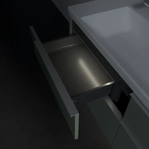 VILLEROY BOCH Subway 3.0 Vanity unit, s osvětlením, 4 výsuvy, 1272 x 576 x 478 mm, Soft Green #C602L0AF, obrázek 9