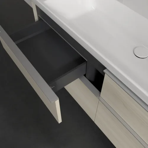 VILLEROY BOCH Subway 3.0 Vanity unit, s osvětlením, 4 výsuvy, 1272 x 576 x 478 mm, bílý dub #C602L0AA, obrázek 8