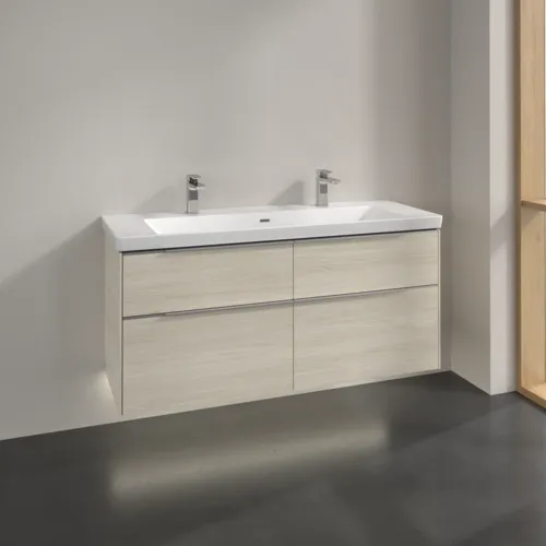 VILLEROY BOCH Subway 3.0 Vanity unit, s osvětlením, 4 výsuvy, 1272 x 576 x 478 mm, bílý dub #C602L0AA, obrázek 2