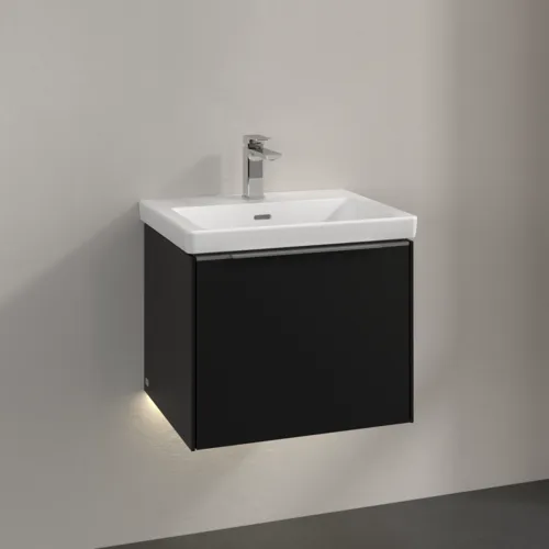 VILLEROY BOCH Subway 3.0 Vanity unit, s osvětlením, 1 zásuvka, 523 x 429 x 448 mm, Volcano Black #C579L0VL, obrázek 2