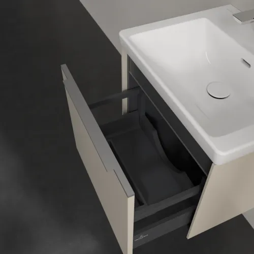 VILLEROY BOCH Subway 3.0 Vanity unit, s osvětlením, 1 zásuvka, 523 x 429 x 448 mm, Cashmere Grey #C579L0VN, obrázek 7