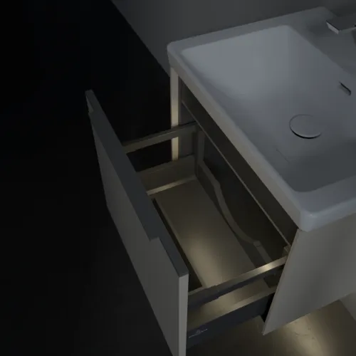 VILLEROY BOCH Subway 3.0 Vanity unit, s osvětlením, 1 zásuvka, 523 x 429 x 448 mm, Cashmere Grey #C579L0VN, obrázek 8