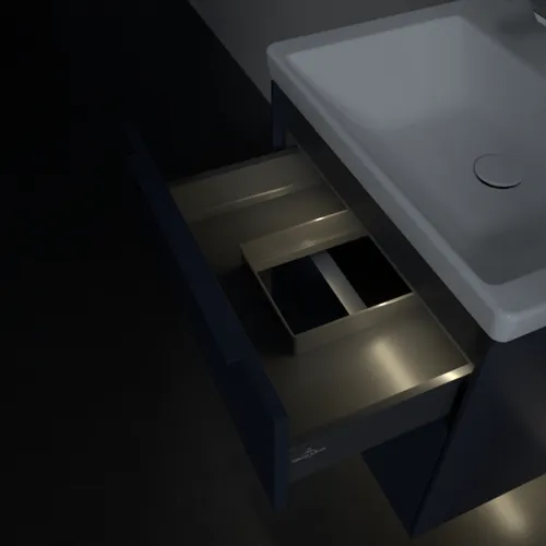 VILLEROY BOCH Subway 3.0 Vanity unit, s osvětlením, 2 výsuvy, 572 x 576 x 478 mm, Marine Blue #C578L2VQ, obrázek 9