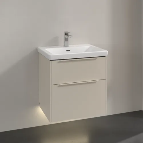 VILLEROY BOCH Subway 3.0 Vanity unit, s osvětlením, 2 výsuvy, 572 x 576 x 478 mm, Cashmere Grey #C578L2VN, obrázek 2