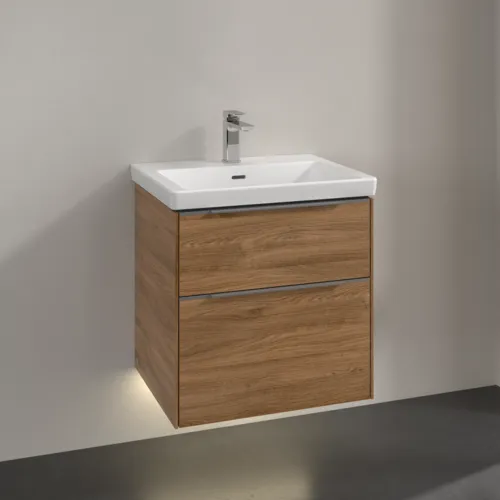 VILLEROY BOCH Subway 3.0 Vanity unit, s osvětlením, 2 výsuvy, 572 x 576 x 478 mm, dub Kansas #C578L0RH, obrázek 2