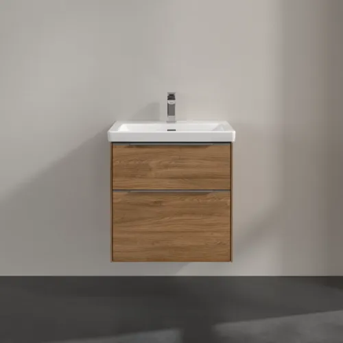 VILLEROY BOCH Subway 3.0 Vanity unit, s osvětlením, 2 výsuvy, 572 x 576 x 478 mm, dub Kansas #C578L0RH, obrázek 3