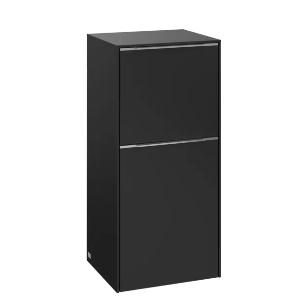 VILLEROY BOCH Boční skříňka Subway 3.0, 1 zásuvka, 1 dvířka, 400 x 860 x 362 mm, Volcano Black / Volcano Black #C59500VL
