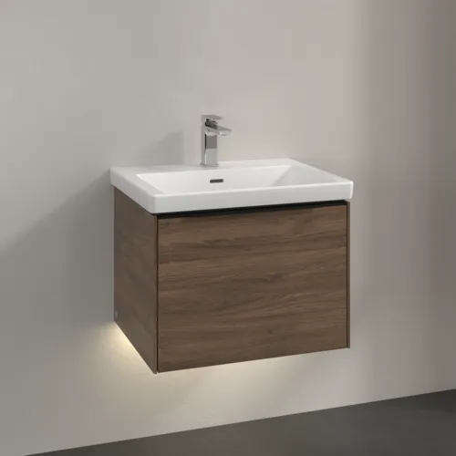 VILLEROY BOCH Subway 3.0 Vanity unit, s osvětlením, 1 zásuvka, 572 x 429 x 478 mm, Arizona Oak #C577L1VH, obrázek 2