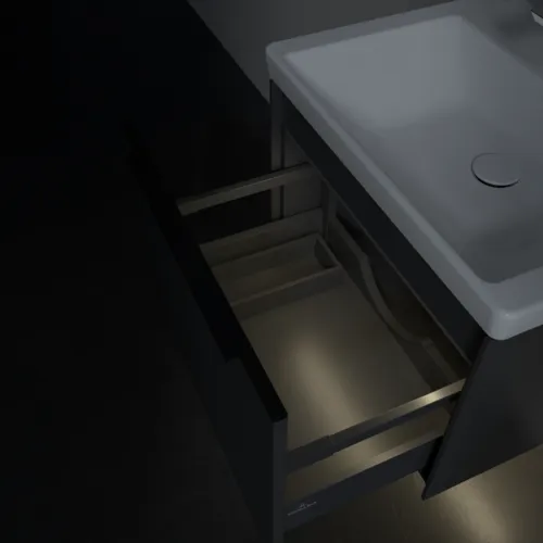 VILLEROY BOCH Subway 3.0 toaletní skříňka, s osvětlením, 1 zásuvka, 572 x 429 x 478 mm, grafitová barva #C577L1VR, obrázek 8