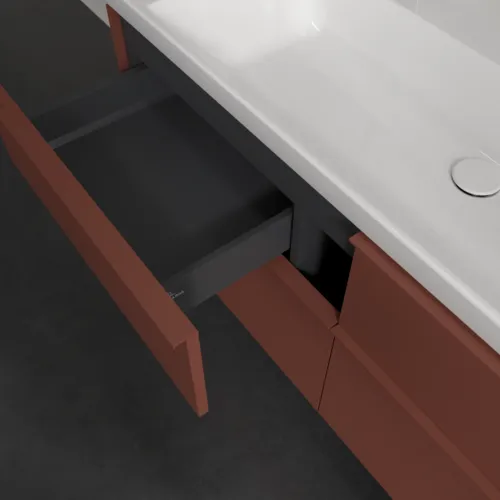 VILLEROY BOCH Subway 3.0 Vanity unit, 4 výsuvy, 1272 x 576 x 478 mm, Vínově červená #C60202AH, obrázek 7