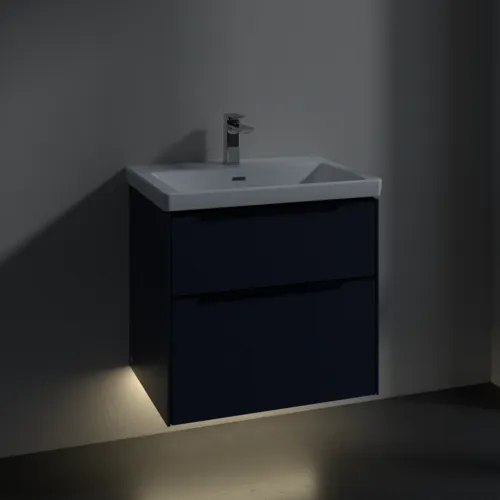 VILLEROY BOCH Subway 3.0 Vanity unit, s osvětlením, 2 výsuvy, 622 x 576 x 478 mm, Marine Blue #C576L1VQ, obrázek 5