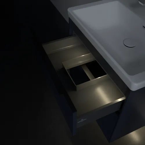 VILLEROY BOCH Subway 3.0 Vanity unit, s osvětlením, 2 výsuvy, 622 x 576 x 478 mm, Marine Blue #C576L1VQ, obrázek 9
