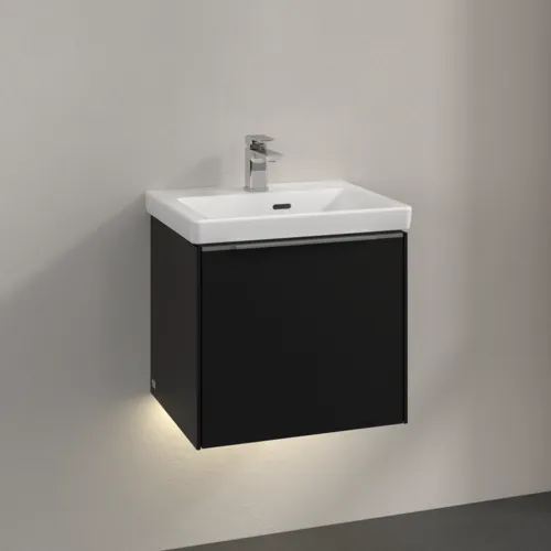 VILLEROY BOCH Subway 3.0 Vanity unit, s osvětlením, 1 zásuvka, 473 x 429 x 408 mm, Volcano Black #C580L0VL, obrázek 2
