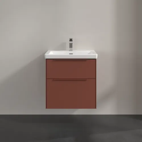 VILLEROY BOCH Subway 3.0 Vanity unit, s osvětlením, 2 výsuvy, 572 x 576 x 478 mm, vínově červená #C578L2AH, obrázek 3