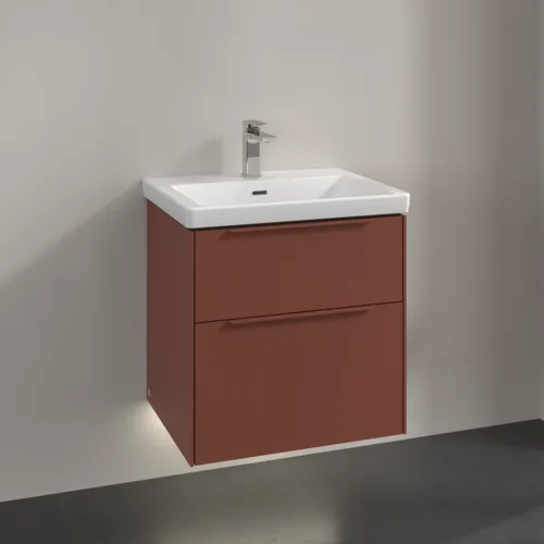 VILLEROY BOCH Subway 3.0 Vanity unit, s osvětlením, 2 výsuvy, 572 x 576 x 478 mm, vínově červená #C578L2AH, obrázek 2