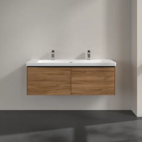 VILLEROY BOCH Subway 3.0 Vanity unit, s osvětlením, 2 výsuvy, 1272 x 429 x 478 mm, dub Kansas #C601L1RH, obrázek 3
