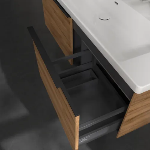 VILLEROY BOCH Subway 3.0 Vanity unit, s osvětlením, 2 výsuvy, 1272 x 429 x 478 mm, dub Kansas #C601L1RH, obrázek 7