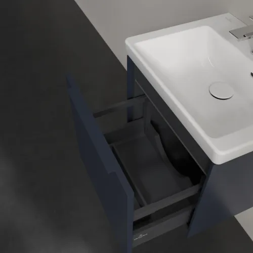 VILLEROY BOCH Subway 3.0 Vanity unit, s osvětlením, 1 zásuvka, 473 x 429 x 408 mm, Marine Blue #C580L2VQ, obrázek 7