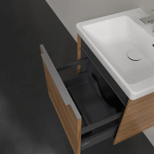 VILLEROY BOCH Subway 3.0 Vanity unit, s osvětlením, 1 zásuvka, 473 x 429 x 408 mm, dub Kansas #C580L0RH, obrázek 7