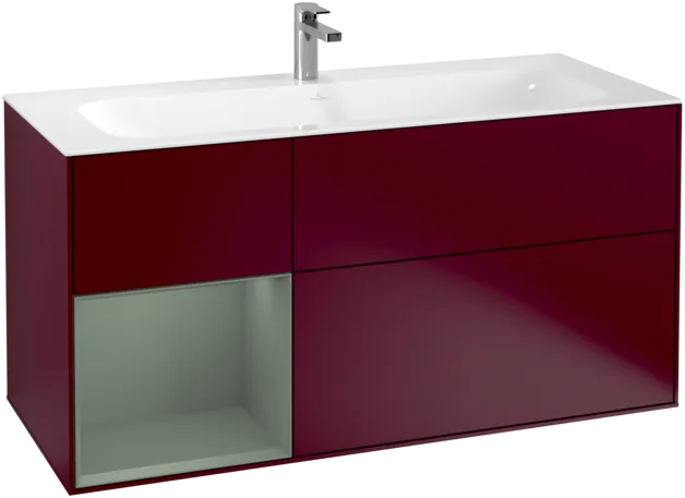 VILLEROY BOCH Toaletní skříňka Finion, s osvětlením, 3 výsuvy, 1196 x 591 x 498 mm, matný lak Peony / matný lak Olive #F060GMHB, obrázek 1