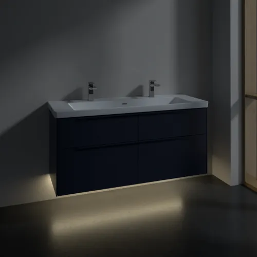 VILLEROY BOCH Subway 3.0 Vanity unit, s osvětlením, 4 výsuvy, 1272 x 576 x 478 mm, Marine Blue #C602L2VQ, obrázek 5