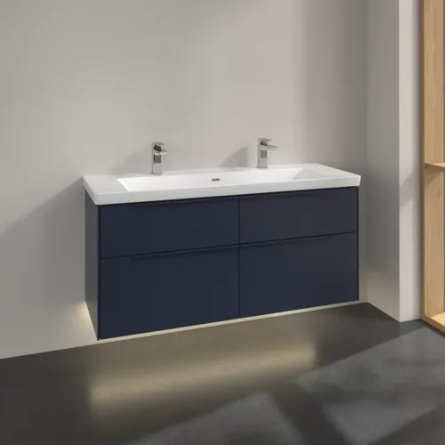 VILLEROY BOCH Subway 3.0 Vanity unit, s osvětlením, 4 výsuvy, 1272 x 576 x 478 mm, Marine Blue #C602L2VQ, obrázek 2