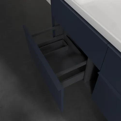 VILLEROY BOCH Subway 3.0 Vanity unit, s osvětlením, 4 výsuvy, 1272 x 576 x 478 mm, Marine Blue #C602L2VQ, obrázek 7