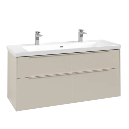 VILLEROY BOCH Subway 3.0 Vanity unit, s osvětlením, 4 výsuvy, 1272 x 576 x 478 mm, Cashmere Grey #C602L2VN