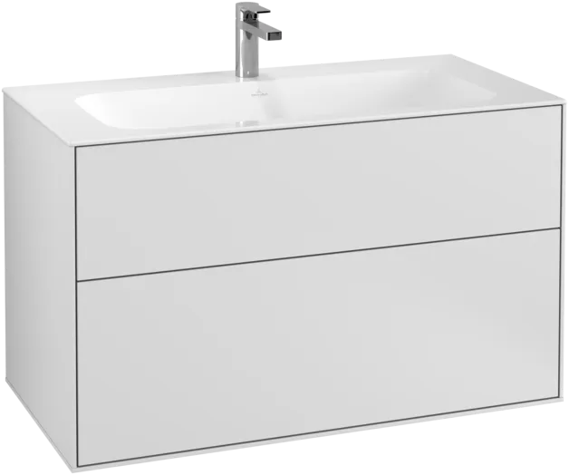 VILLEROY BOCH Toaletní skříňka Finion, 2 výsuvy, 996 x 591 x 498 mm, bílý matný lak #F02000MT, obrázek 1