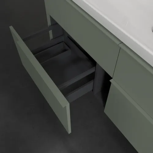 VILLEROY BOCH Subway 3.0 Vanity unit, s osvětlením, 4 výsuvy, 1272 x 576 x 478 mm, Soft Green #C602L2AF, obrázek 7