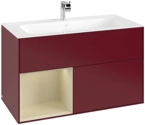 VILLEROY BOCH Toaletní skříňka Finion, s osvětlením, 2 výsuvy, 996 x 591 x 498 mm, matný lak Peony / matný lak Silk Grey #F030HJHB