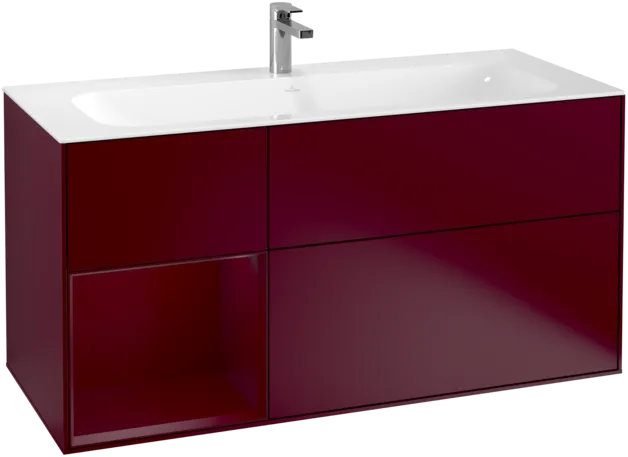 VILLEROY BOCH Toaletní skříňka Finion, s osvětlením, 3 výsuvy, 1196 x 591 x 498 mm, Peony Matt Lacquer / Peony Matt Lacquer #F060HBHB, obrázek 1
