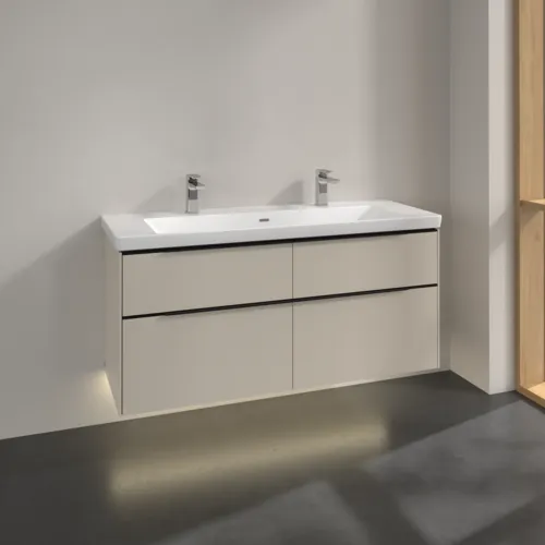 VILLEROY BOCH Subway 3.0 Vanity unit, s osvětlením, 4 výsuvy, 1272 x 576 x 478 mm, Cashmere Grey #C602L1VN, obrázek 2