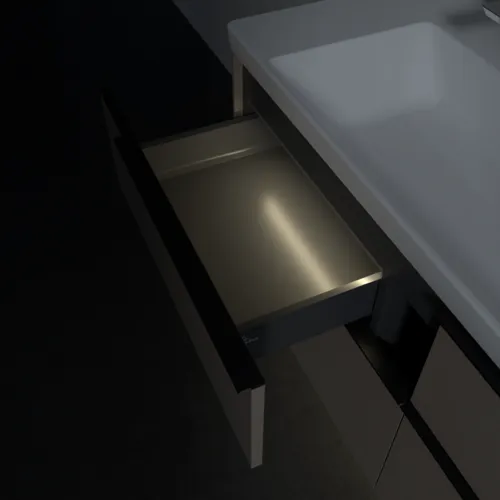 VILLEROY BOCH Subway 3.0 Vanity unit, s osvětlením, 4 výsuvy, 1272 x 576 x 478 mm, taupe #C602L1VM, obrázek 9