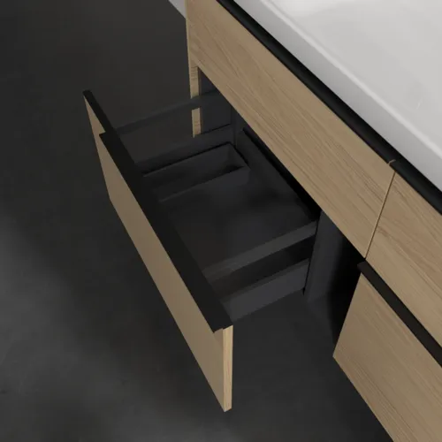 VILLEROY BOCH Subway 3.0 Vanity unit, s osvětlením, 4 výsuvy, 1272 x 576 x 478 mm, dub severský #C602L1VJ, obrázek 7