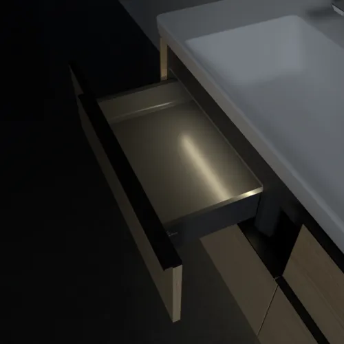 VILLEROY BOCH Subway 3.0 Vanity unit, s osvětlením, 4 výsuvy, 1272 x 576 x 478 mm, dub severský #C602L1VJ, obrázek 9