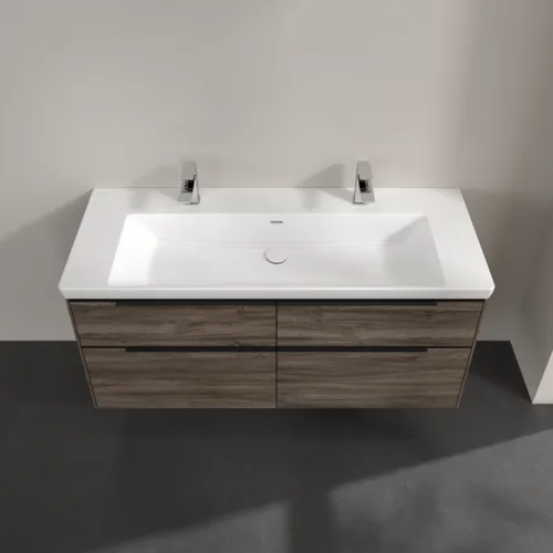 VILLEROY BOCH Subway 3.0 Vanity unit, s osvětlením, 4 výsuvy, 1272 x 576 x 478 mm, Stone Oak #C602L1RK, obrázek 4