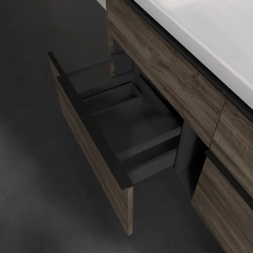 VILLEROY BOCH Subway 3.0 Vanity unit, s osvětlením, 4 výsuvy, 1272 x 576 x 478 mm, Stone Oak #C602L1RK, obrázek 7